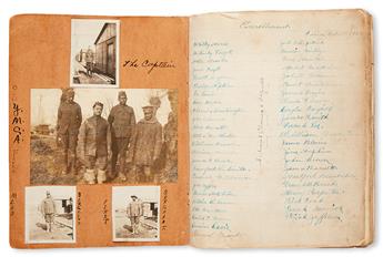 (MILITARY--WORLD WAR I.) WRIGHT, CHARLES R. Scrapbook kept by a private in the 308th Labor Regiment at Camp Montoir in France.